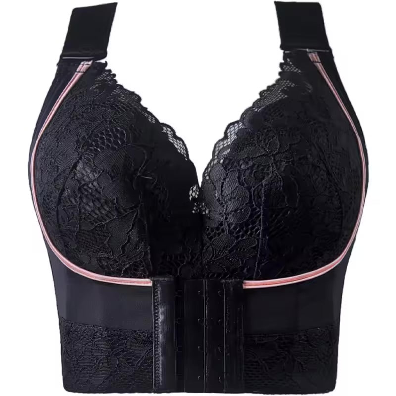 Fashion Women Lace Bra Plus Size Push Up Deep U Seamless Underwear 129841 Fashion Women Lace Bra Plus Size Push Up Deep U Seamless Underwear 129841