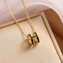 Lacquered Gold Pop H Pendant 472789 - TUZZUT Qatar Online Shopping