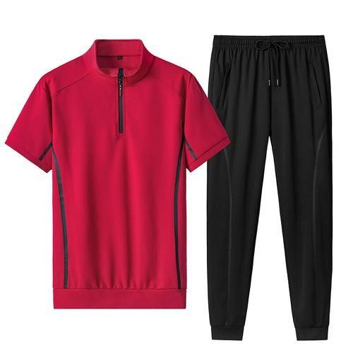 Mens Sports Casual Suit Men's 2piece Set Top Pants S3984346 XL - TUZZUT Qatar Online Shopping