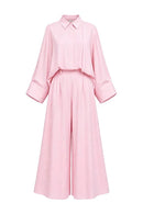 Women’s Blush Pink Shirt & Wide-Leg Trouser Set MC-A15