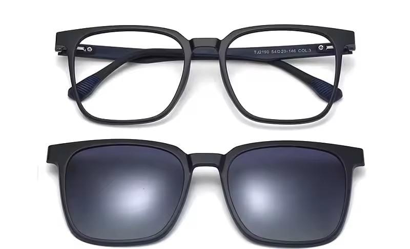 2 In 1 Night Vision plain glass spectacles Metal with Magnet Clip on Sunglasses 5503T2 - TUZZUT Qatar Online Shopping