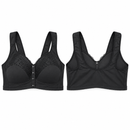 Oversize Women’s Black Lace Front-Closure Bra