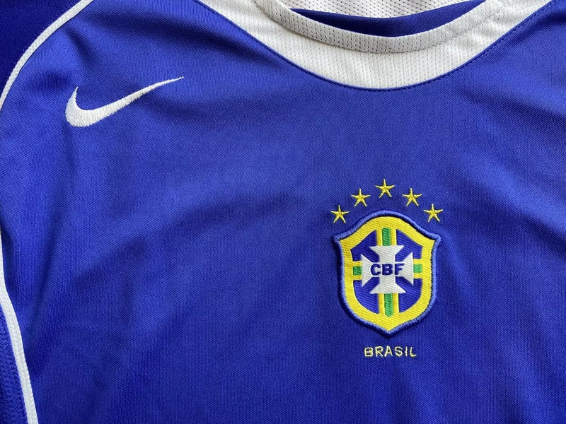 Vintage  Brazil Away Blue Practice  Soccer Jersey     194377 - TUZZUT Qatar Online Shopping