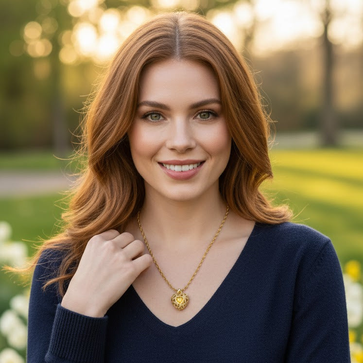 Gold Color Necklace for Women's b-95517