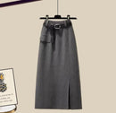 Women's Knitted Long Skirt 58864 - TUZZUT Qatar Online Shopping