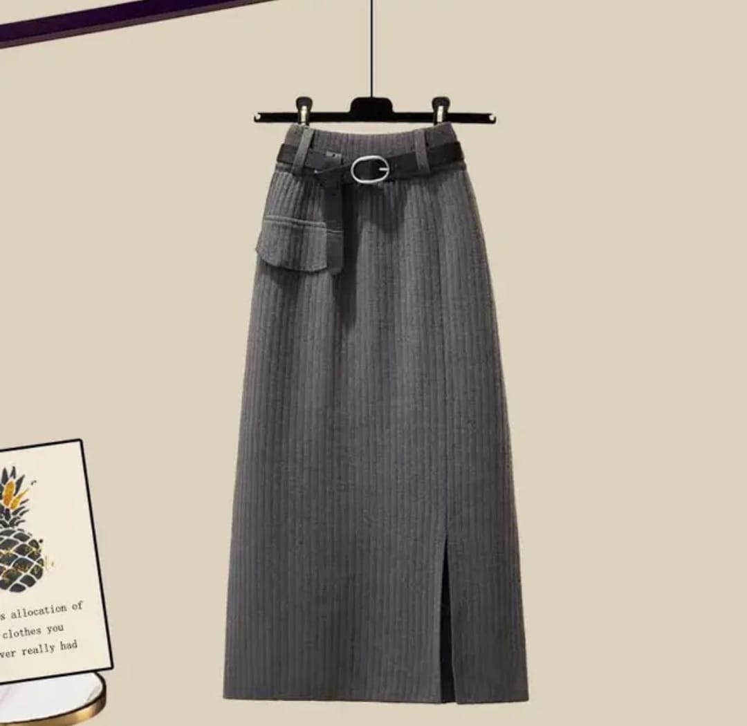 Women's Knitted Long Skirt 58864