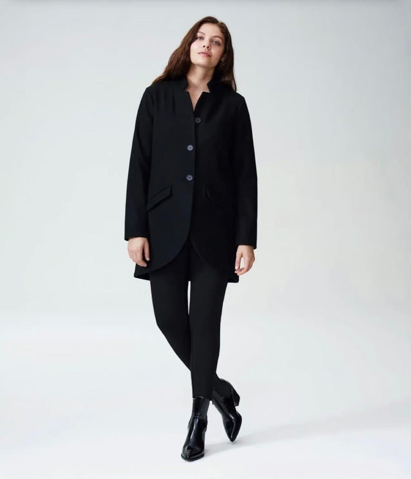 Women’s Black Wool Blend Single Breasted Coat 7012225