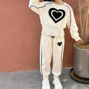 Girls Clothing Sets Kids Casual Sweatshirt+Pant 2pcs Suit Tracksuit Child Sportswear Printing Sets   S41541 - TUZZUT Qatar Online Shopping