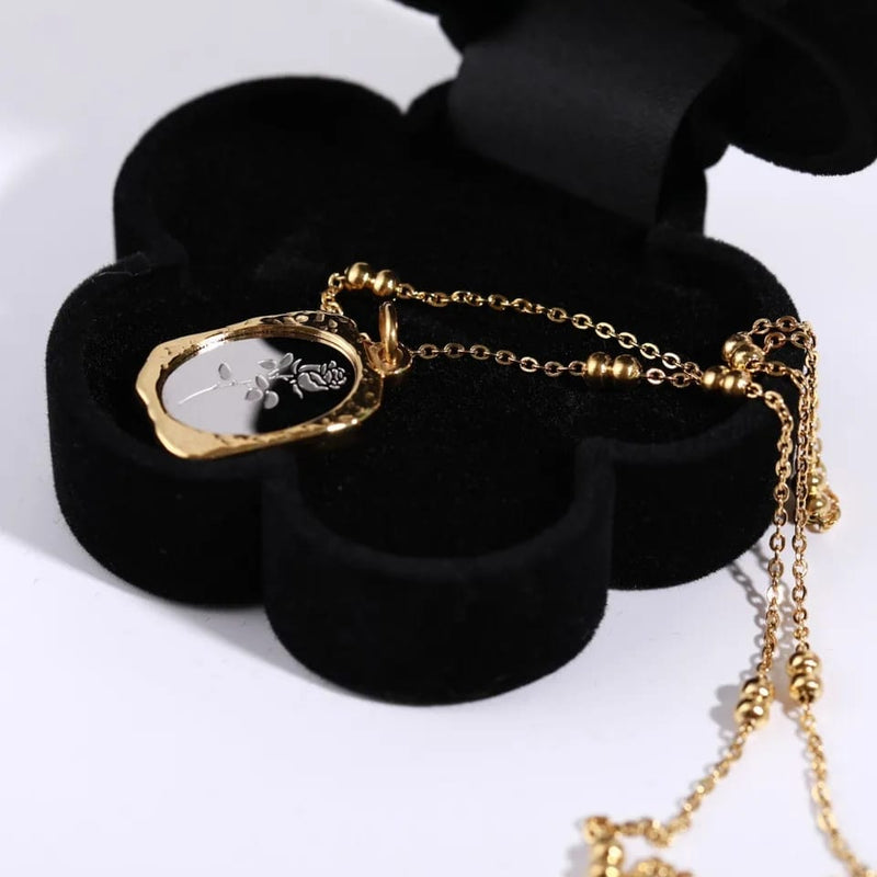 Women Necklace Tarnish Free Rose Flower Pendant Model-32 - Tuzzut.com Qatar Online Shopping