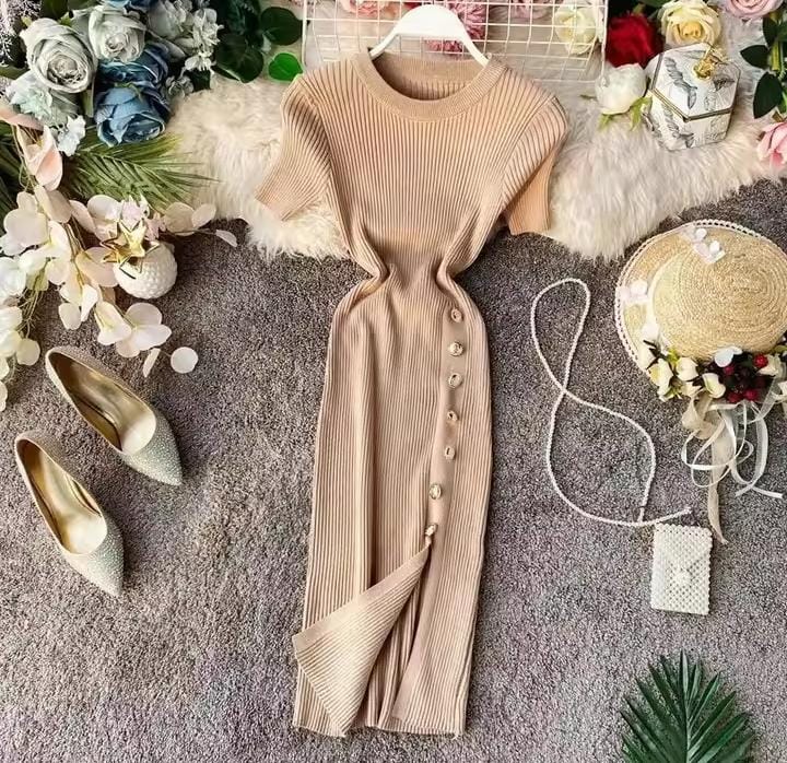 Women's O-Neck Short Sleeve Sweater Dress 236865 Women's O-Neck Short Sleeve Sweater Dress 236865