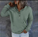 Women's Loose Drawstring Pocket Hooded Sweatshirt S9806771 M - TUZZUT Qatar Online Shopping