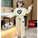 Girls Clothing Sets Kids Casual Sweatshirt+Pant 2pcs Suit Tracksuit Child Sportswear Printing Sets   S41541 - TUZZUT Qatar Online Shopping