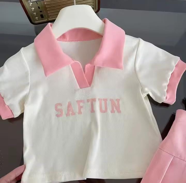 Girls' Short-Sleeved Shirt and Skirt Suit 541461 Girls' Short-Sleeved Shirt and Skirt Suit 541461