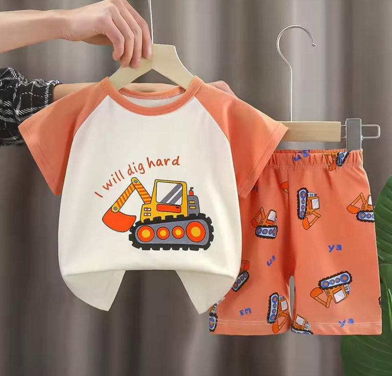 Boys Cartoon Shorts Suits Short Sleeve Dress    1671945 - TUZZUT Qatar Online Shopping