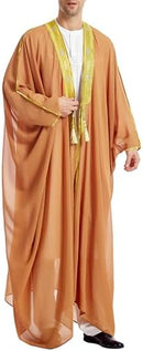 Arabian Men's Long Sleeve Garter Gold Bead Chiffon Outer Cloak    B262735 - TUZZUT Qatar Online Shopping