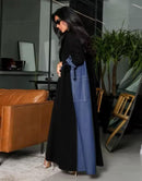 Women Colorblocked Gulf Abaya  Muslim Islamic Clothing   S5119325 - TUZZUT Qatar Online Shopping