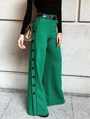 Stylish Wide Leg H-Line Solid Color Pants 110455 - TUZZUT Qatar Online Shopping