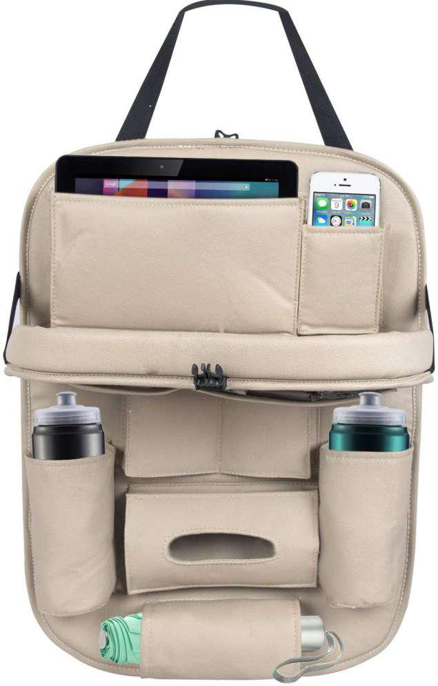 Car Seat Storage With Tray Pu Leather S3661698 Car Seat Storage With Tray Pu Leather S3661698