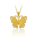 Yellow Gold Silk Butterfly Pendant Antique Golden Butterfly Necklace Model-05 - TUZZUT Qatar Online Shopping