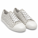 Men’s White & Black Star-Print Lace-Up Sneakers SDR 4061 - Size 43