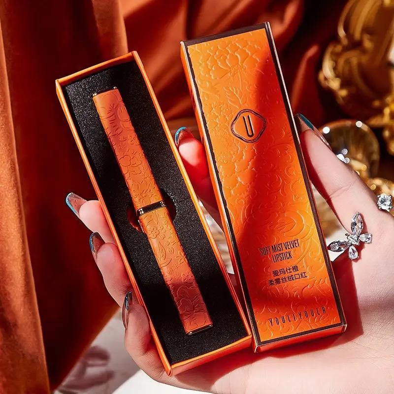 Soft Mist Velvet Lipstick Velvet Matte Matte Color Rendering No Stain on Cup Smear-Proof Makeup Small Thin Tube Lipstick Soft Mist Velvet Lipstick Velvet Matte Matte Color Rendering No Stain on Cup Smear-Proof Makeup Small Thin Tube Lipstick
