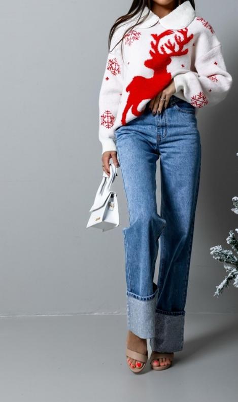 Women's Elegant Reindeer Pullover Knitted Jumper 58758 Women's Elegant Reindeer Pullover Knitted Jumper 58758
