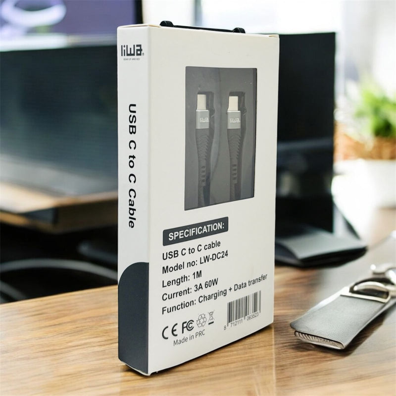Liwa USB C to C Cable 1M LW-DC24 - TUZZUT Qatar Online Shopping