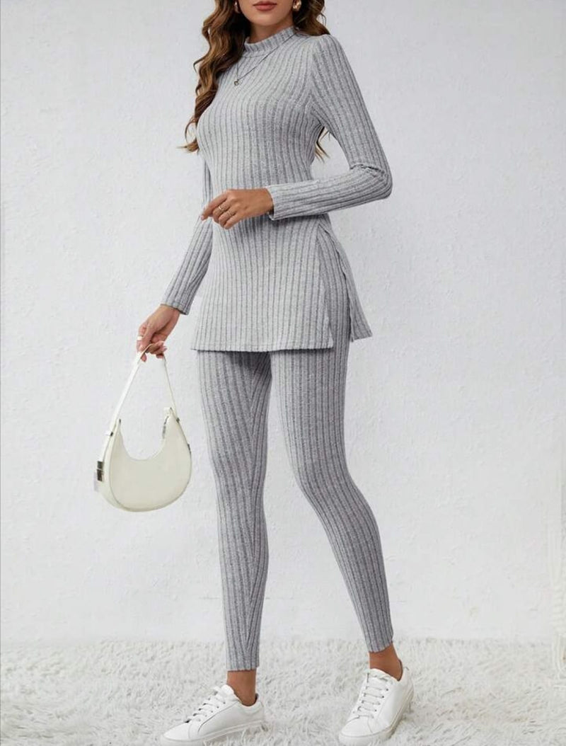 Zanzea Ribbed Knit Lounge Set S4241869 - TUZZUT Qatar Online Shopping