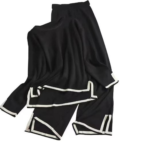 2 Pcs Women's Long Sleeve Solid Color Pants Set  488356 - M