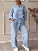 Women's Fashionable Two Piece Casual set    S031899 - TUZZUT Qatar Online Shopping