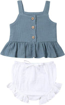 Baby Outfit Infant Clothes Boys Girls Cotton Sleeveless Vest + Shorts Suit Toddler   382443 - TUZZUT Qatar Online Shopping