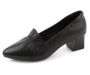 Women Shoes Leather Pointed Chunky Heel Party Office Shoes   B285665 - TUZZUT Qatar Online Shopping
