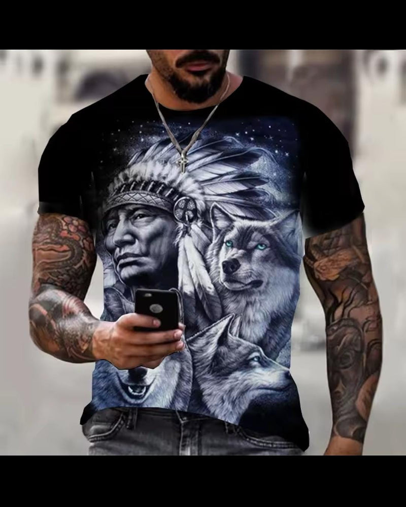 Wolf Animal T-shirt For Men 58741 - TUZZUT Qatar Online Shopping