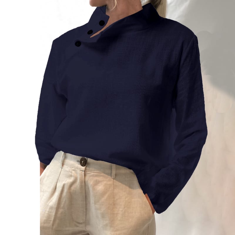 New Fashion Long Sleeve Tunic Tops Celmia Women Blouses Autumn Female Button Cotton Linen Top Casual Loose Blusas Femininas 2XL S2232793 - Tuzzut.com Qatar Online Shopping