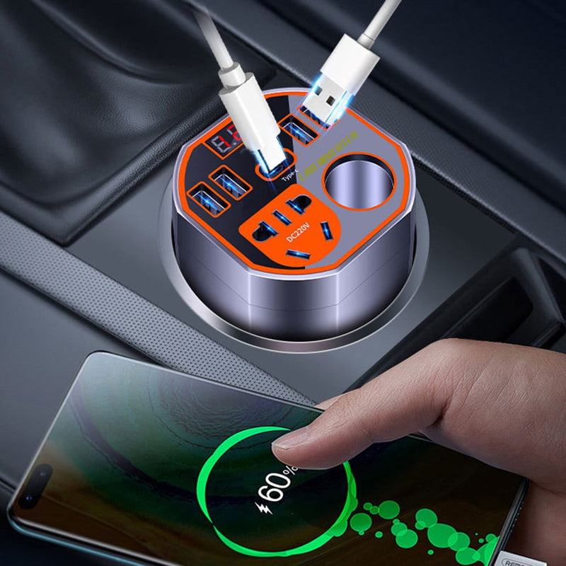 Car Power Inverter 12V/24V To Dc220V Converter Fast Car Power Converter Charger MS-9987 - TUZZUT Qatar Online Shopping