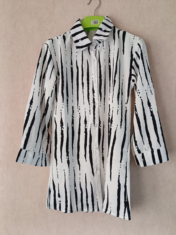 Spring and Summer Women's Printed Nine Quarter Sleeve Length Shirt+Straight Leg Pants Set for Fashion XL B-35328 Spring and Summer Women's Printed Nine Quarter Sleeve Length Shirt+Straight Leg Pants Set for Fashion XL B-35328