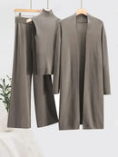 Women 3 Pcs/Set Sweater Coat Vest Pants Sweater   B-377857 - TUZZUT Qatar Online Shopping