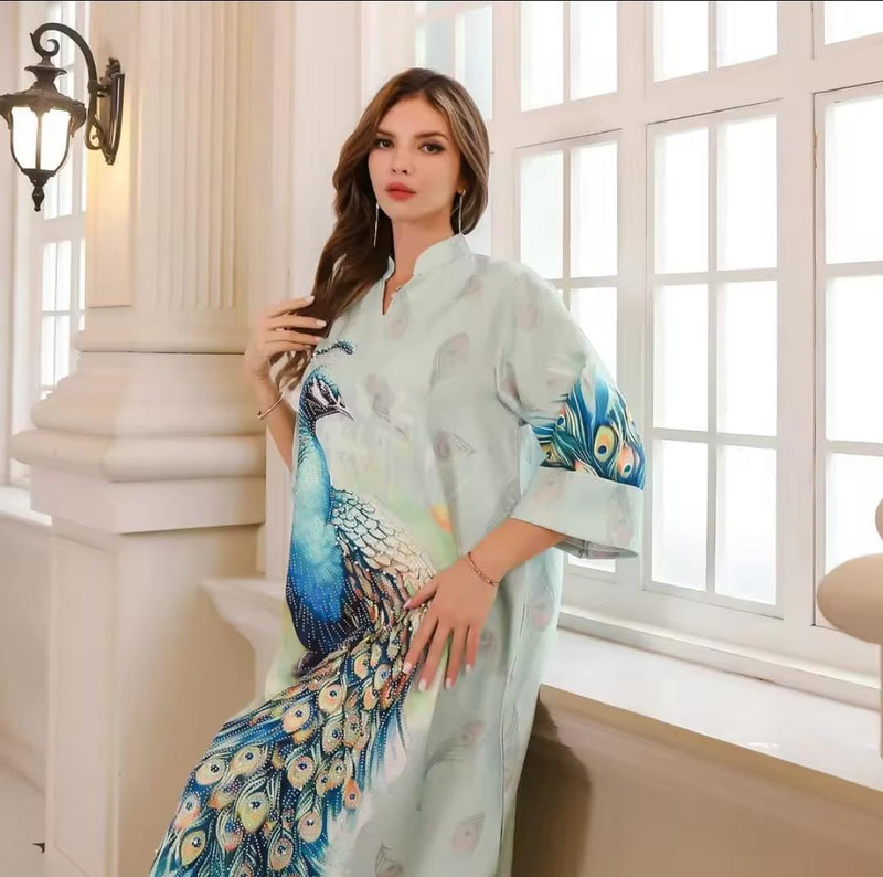 Long Sleeve Abaya Model Set Dress 52487 - TUZZUT Qatar Online Shopping