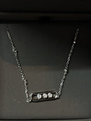 Silver Diamond Necklace DN78569 - TUZZUT Qatar Online Shopping