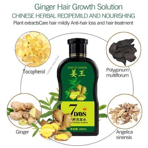 King Of Ginger 7 Days Germinal Shampoo Hair Care 200ml - TUZZUT Qatar Online Shopping