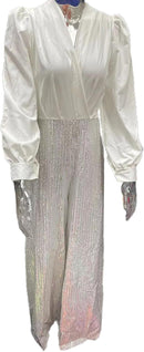 Women Wide-leg Jumpsit with Wide Leg Long Sleev Long Sleeve Jumpsuit B146165 - TUZZUT Qatar Online Shopping