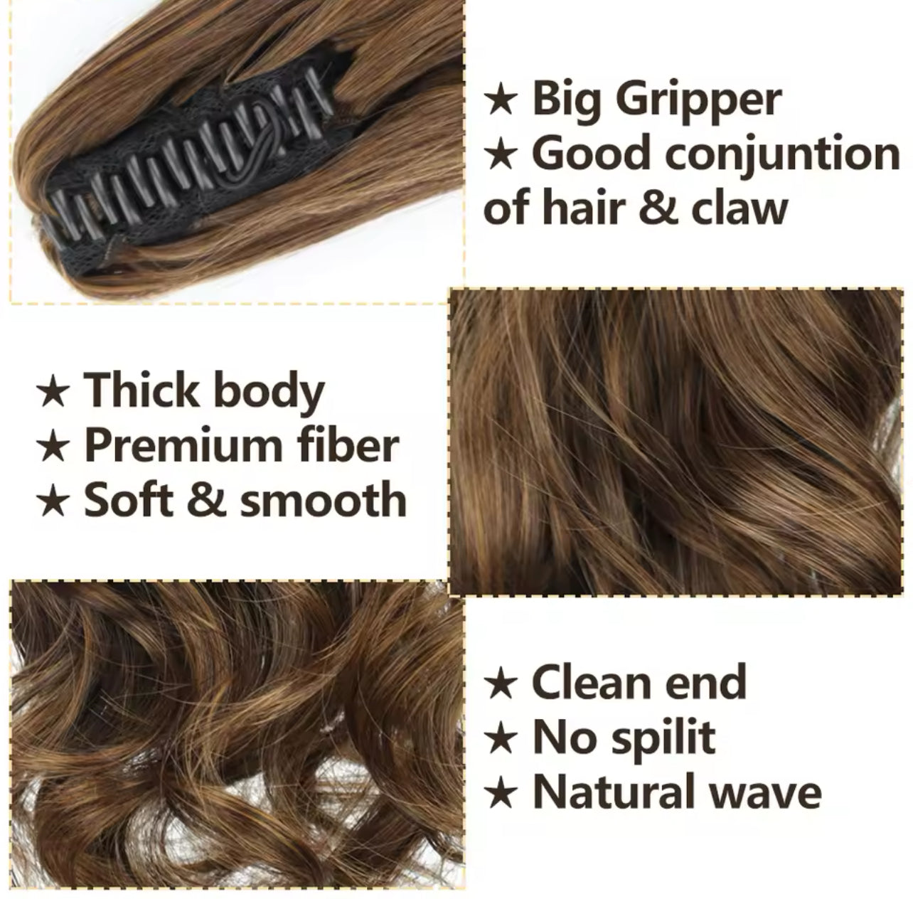 Synthetic Long Straight Claw Clip On Ponytail Hair - oy63 Synthetic Long Straight Claw Clip On Ponytail Hair - oy63