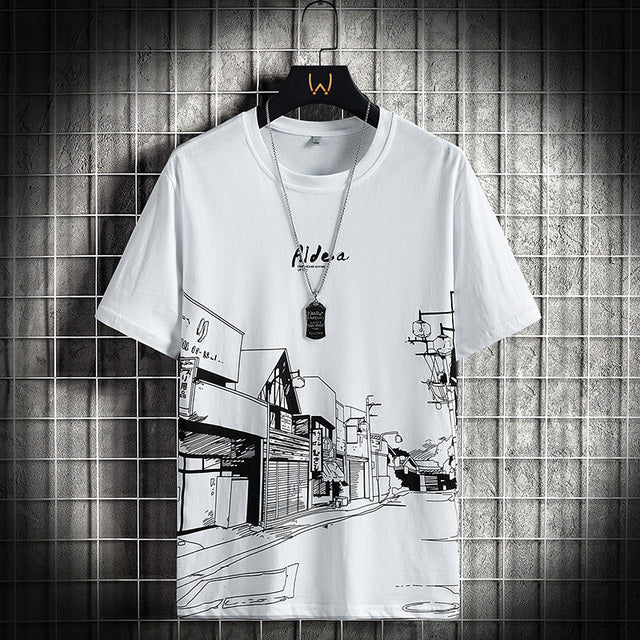 Summer Men T Shirts Cotton Graphic Tees Short Sleeve Shirt Fashion Harajuku Style S4558670 - Tuzzut.com Qatar Online Shopping
