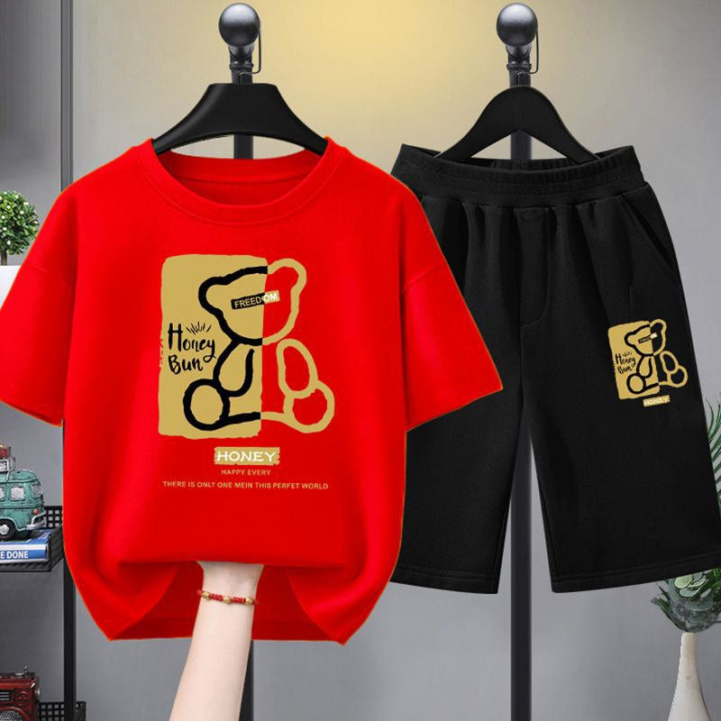 Kids Clothing T-shirt and Pants 2pcs Suit Tracksuit   584959 - TUZZUT Qatar Online Shopping