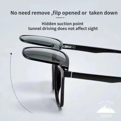 2 In 1 Night Vision plain glass spectacles Metal with Magnet Clip on Sunglasses 5503T2 - TUZZUT Qatar Online Shopping