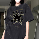 Women's Short Sleeve Star/Crescent T-Shirts 543935 - TUZZUT Qatar Online Shopping