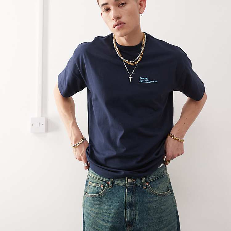 Mens Trooper relaxed fit t-shirt in navy blue 00123