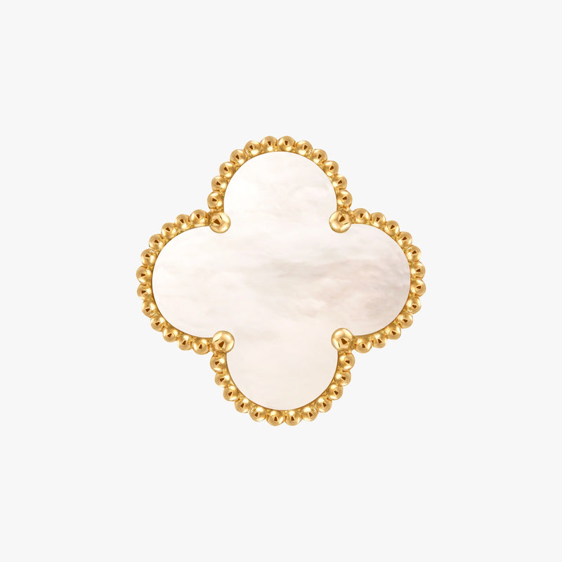 Mother-of-pearl Yellow Gold Ring FR66 - TUZZUT Qatar Online Shopping