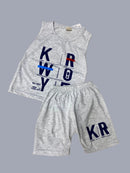 2PCS Children Brand Clothing Vest Suit Children's Sets Summer Shorts Boys Girls Sleeveless Kids Clothes for baby   K6150 - TUZZUT Qatar Online Shopping