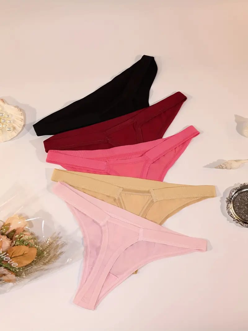6 Pcs simple solid comfy breathable low waist intimates Underwear 353020
